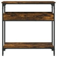 thumbnail image 2 of vidaXL Console Table with Shelf Smoked Oak 29.5"x11.4"x29.5" Engineered Wood, 2 of 6