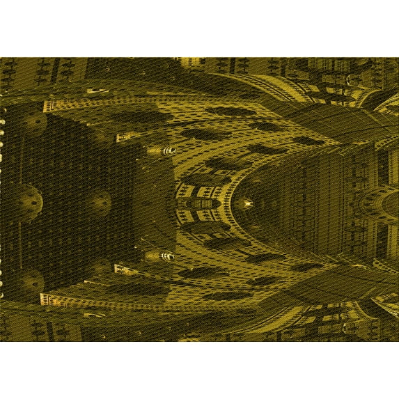 Ahgly Company Machine Washable Indoor Rectangle Transitional Dark Yellow Green Area Rugs, 5' x 8'