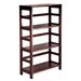 Leo Storage Open Shelf, 4-Tier, 3-Section, Wide, Espresso