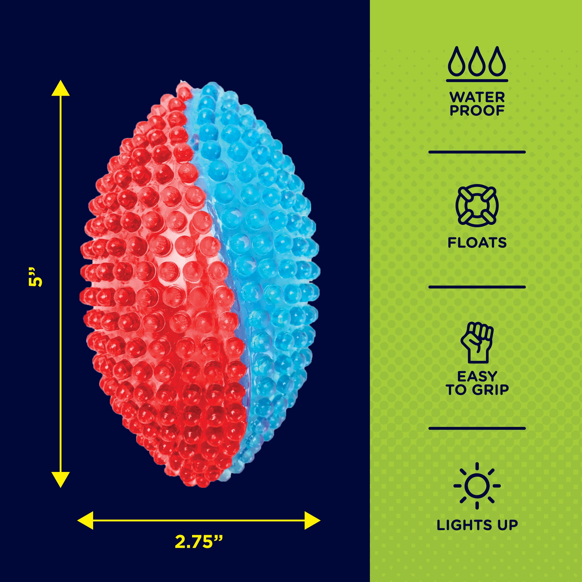 (3 pack) Best Brands Motion Activated Light Up Toss Football for Ages 4+