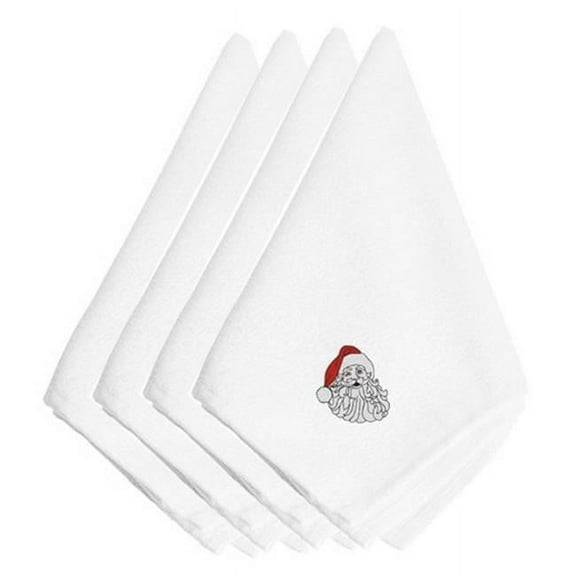 Christmas Santa Claus Face Embroidered Napkins, Set of 4