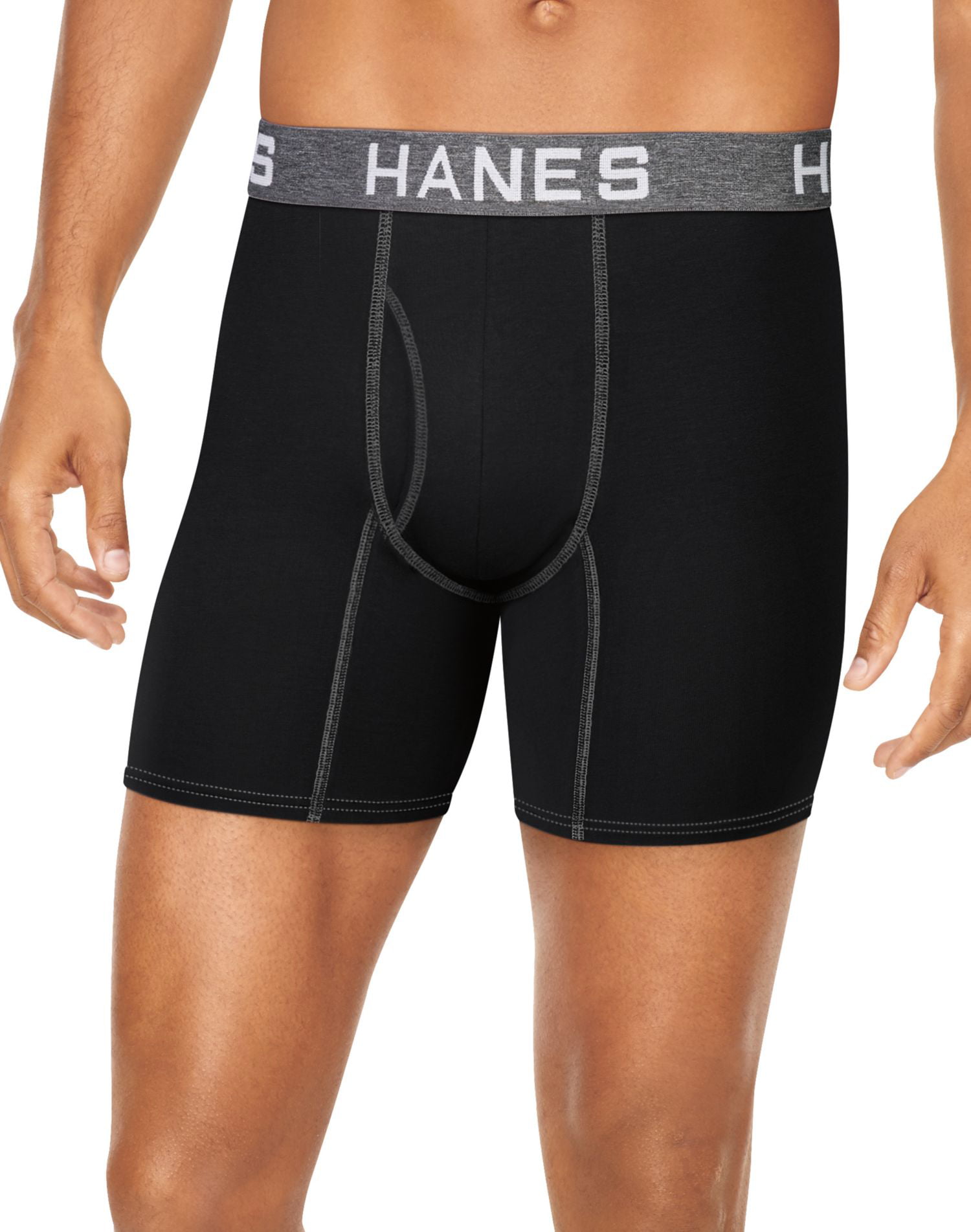 Hanes Men's FreshIQ™ ComfortBlend® Black/Grey Briefs 2XL-4XL 4-Pack K312HUCB 