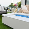 thumbnail image 3 of Crossview 62 Inch Rectangular Concrete Natural Gas Fire Pit Table in White By Lakeview Outdoor Designs, 3 of 3