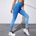 thumbnail image 2 of XFLWAM Women's High Waisted Leggings Tummy Control Workout Gym Sport Yoga Pants with Pockets Light Blue L, 2 of 7