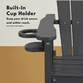 thumbnail image 5 of Leumius Tall Adirondack Chairs Set of 1,All Weather Outdoor Bar Height Barstools Chair with Armrests and Cup Holder for Bistro,Poolside,Garden,Gray, 5 of 8