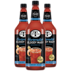 Mr & Mrs T Horseradish Bloody Mary Mix, 1L Bottle, 3 Pack – Premium Cocktail Mixer for Spicy Bloody Marys, Ready to Use