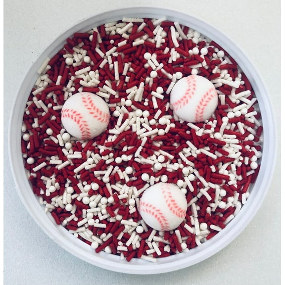 Take Me to The Ballpark Confetti Sprinkles and Sugar Toppers, Cake, Cookie, Donut, Cakepop Toppings, 6 oz.