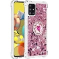 thumbnail image 3 of Case for Samsung Galaxy A51 5G, Galaxy A51 5G Case Glitter Clear TPU Cute Love Moving Quicksand Sparkle Phone Case with Stand Liquid Shockproof Cover for Samsung Galaxy A51 5G Rose Gold YBZ, 3 of 12