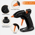 thumbnail image 5 of Prociv Cordless Hot Glue Gun, Fast Preheating Hot Glue Gun Kit with 30pcs Glue Sticks and Stand, USB Rechargeable Hot Melt Glue Gun Tools for Crafts, Arts, DIY and Festival Decorations Black, 5 of 7