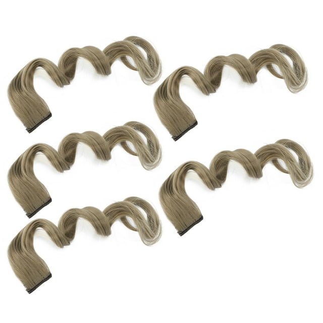 5 Pcs Mèches Postiche, Postiche à Clip Longue Bouclée Colorée et Tendance pour Extension de Cheveux pour Femmes Filles