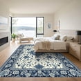 thumbnail image 3 of ODIKA 5'x7' Machine Washable Non-Slip Area Rug, Chinoiserie Navy Blue High Traffic Rug, Blue, 1058277, 3 of 7