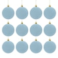 thumbnail image 2 of 12Pc 2.4 Inch Flocked Velvet Christmas Balls,Plastic Hanging Ornaments With Metal Buckle Rope, For Xmas Halloween Home Party Tree Decor Sky Blue, 2 of 8