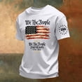 thumbnail image 5 of Zimjoy Men's Patriotic We The People T-Shirt 250th Anniversary 1776-2026 American Flag Short Sleeve Crew Neck Casual Summer Tee for 4th of July White XL, 5 of 5