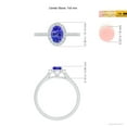 thumbnail image 4 of ANGARA Natural Oval Tanzanite Halo Ring with Diamond Accents in 14K White Gold for Women (Size-7x5mm) | December Birthstone, Birthday, Anniversary, Jewelry Gift for Women | Natural Tanzanite Ring, 4 of 9