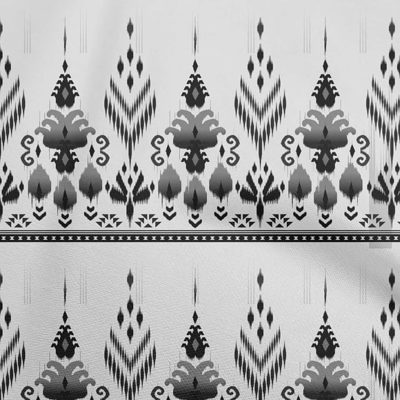oneOone Polyester Lycra Gray Fabric Ikat Dress Material Fabric Print Fabric By The Yard 56 Inch Wide