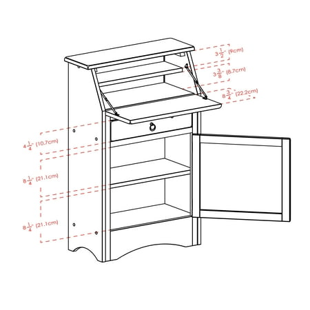 Winsome Wood Regalia Secretary Desk, Walnut Finish