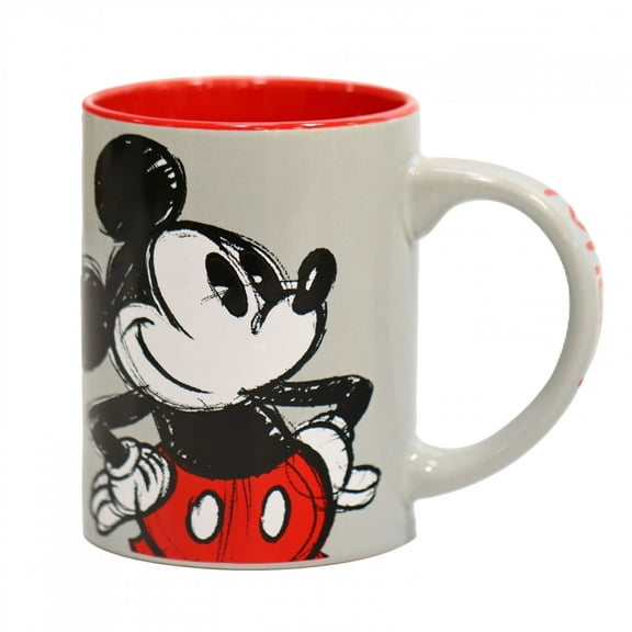 Disney Mickey Kup 14oz Gray Ceramic Mug