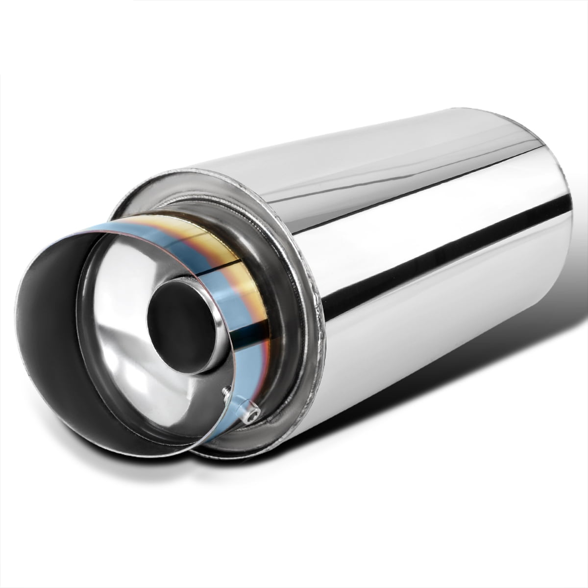 4" Slant Burnt Tip 3" Inlet Spiral Flow Racing Exhaust Muffler w