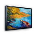 thumbnail image 3 of The Lake At Sunset Evening Glow II 32 in x 16 in Framed Painting Canvas Art Print, by Designart, 3 of 5