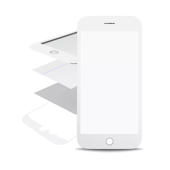 Replacement Glass with Frame / OCA / Polarizer Pre-Installed Compatible For iPhone 7 Plus (White)
