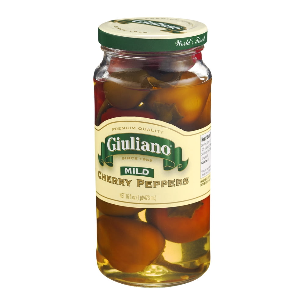GIULIANO, PEPPER CHRY SWT MILD, 16 OZ, (Pack of 6)