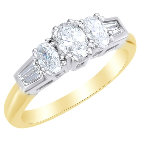 Princess Cut White Natural Diamond Anniversary Ring in 14k Yellow Gold