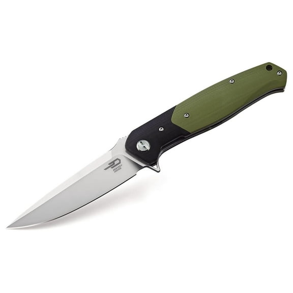 BG03B Folder 3.8 in Plain and Beige G10 Handle Hunting-Folding-Knives, Black