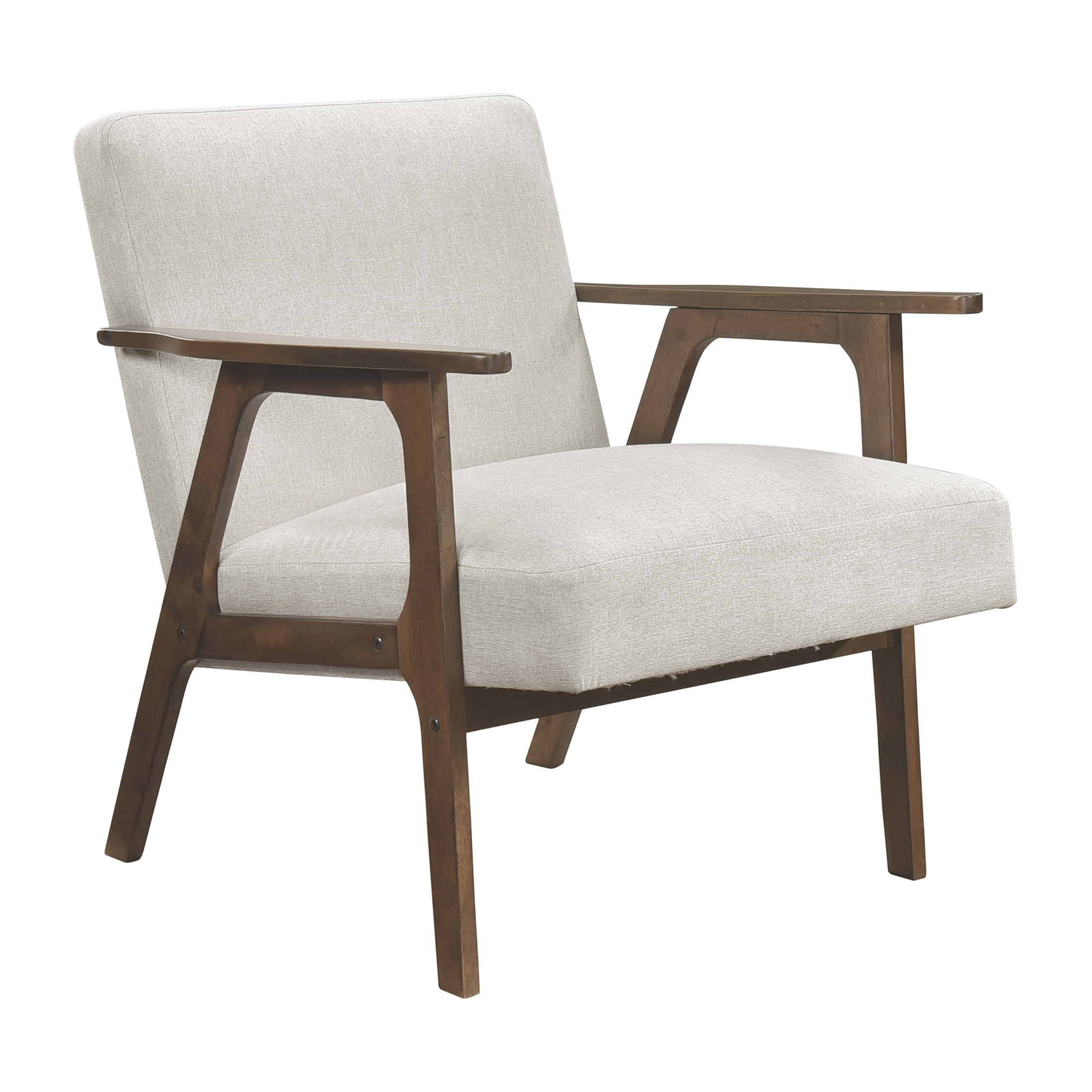 OakvillePark Harrowveil Textured Fabric Accent Chair, Beige/Brown Wood