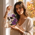 thumbnail image 2 of STIJGGN Halloween Skull Purple Rose Stained Acrylic Suncatcher, Gothic Floral Prism Window Hanging Ornament, Spooky Halloween Light Catcher, Fall Home Wall Decor Gift, 2 of 4