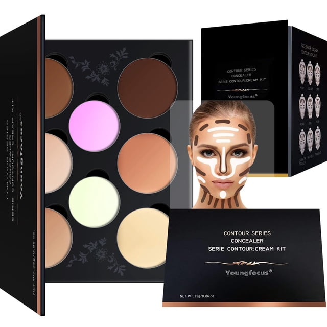 Kit de maquillaje Youngfocus Cosmetics Cream Contour 8 colores vegano