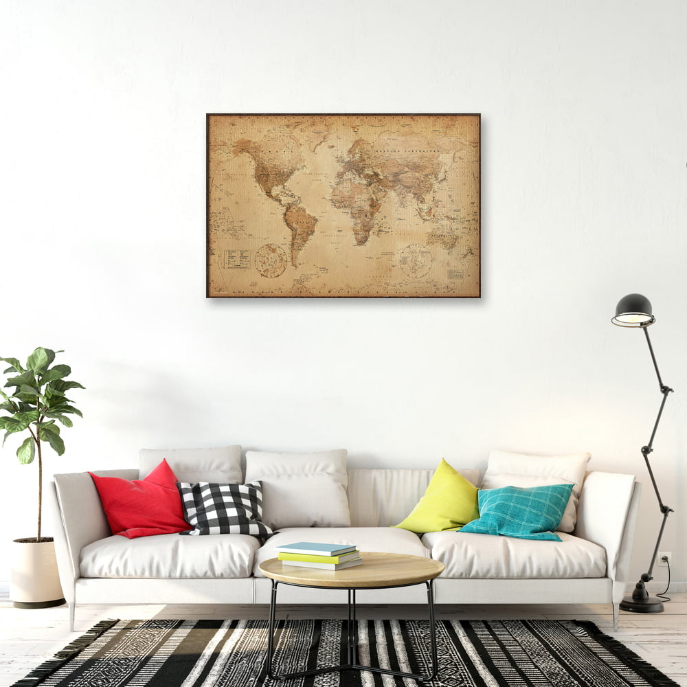COLOR IN TRAVEL POSTER 24 x 36 GEOGRAPHY 34131 WORLD MAP 