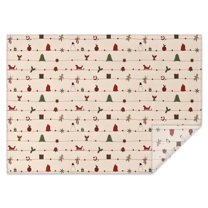 Beige Christmas Decoration Pattern Rectangle Tablecloth 60"x84",Waterproof Polyester Rectangle Table Cloth, Wipeable Spillproof Polyester Tablecloth for Dining, Camping, Indoor and Outdoor