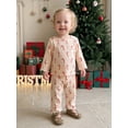 thumbnail image 4 of Loicainy Baby Toddler Girl Christmas Outfit 6 12 18 24 Months 2T 3T 4T 5T Candy Cane Long Sleeve T-shirt and Pants Clothes Set, 4 of 9
