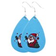 thumbnail image 1 of Christmas Faux Leather Earrings Santa Xmas Tree Snowman Earrings Dangle Earrings, 1 of 10