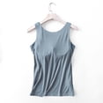 thumbnail image 5 of HAPIMO Women's Yoga Tank Tops Sports Padded Seamless Double Layer Shaping Tops Solid Color Cotton Shirts for Teen Girls Summer Beach Tees Sleeveless Fitness Blue S, 5 of 6