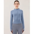 thumbnail image 2 of ORUYROP Veste de Course Légère Extensible pour Femmes avec Fermeture Éclair Complète et Trous pour les Pouces, 2 of 7
