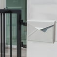 thumbnail image 3 of Hierro Horizontal Moderno Buzón de bloqueo Carta Buzón Durable Clave Periódicos Titular Seguro Buzón de Puerta principal Decoraciones blanco BLESIY Buzón de montaje en pared, 3 of 8