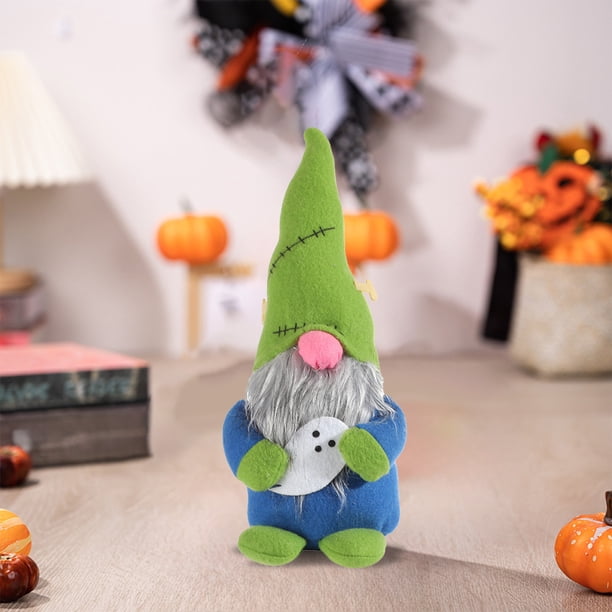 Gnomos de Halloween, Muñeco de Elfo con Sombrero de Bruja, Adorable Diseño de Peluche, Decoración de Mesa para Fiestas, Hogar y Oficina, Uso Versátil, Tamaño 31,5 X 12,8 X 5 Cm