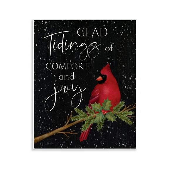 Stupell Industries Comfort & Joy Cardinal Holiday Painting Unframed Art Prints Wall Art, 11 x 14