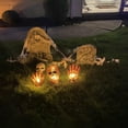thumbnail image 4 of Northlight LED Lighted Skull and Hands Outdoor Halloween Decoration - 4' Black Wire - Orange, 4 of 10