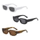 thumbnail image 2 of Gafas de sol de montura estrecha, 3 piezas de gafas de sol rectangulares, gafas de sol rectangulares blancas, gafas de sol de moda retro, rendimiento confiable, 2 of 7