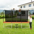 thumbnail image 3 of Gymax 8 x 14 FT Rectangular Recreational Trampoline W/ Safety Enclosure Net Ladder Outdoor Orange, 3 of 9