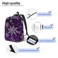 thumbnail image 4 of Yiaed Snowflake Gradient Purple Print Backpack, Premium Laptop Backpack, Travel Backpack for Women, Lightweight Backpacks, Comfortable Back Pack-Medium, 4 of 5