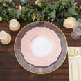 thumbnail image 2 of Efavormart 10 Pack 8" Blush Rose Gold White Plastic Party Plates With Round Blossom Design, Disposable Dinner Plates With Gold Rim, 2 of 11
