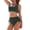 Dark Green, variant on Womens High Waisted Drawstring Tummy Bikini Sets Swimsuits Crisscross Tie Back Bathing Suit Leopard Print XL