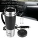 thumbnail image 4 of Taza calefactora eléctrica de acero inoxidable para coche, taza negra para beber té y café, para viajes de invierno, 12V, 4 of 12