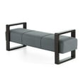 thumbnail image 4 of Aukfa Long Linen Ottoman Bench,Upholstered Entryway/Bedroom Footrest & End-of-Bed Bench, 300 lbs Capacity,Gray, 4 of 7