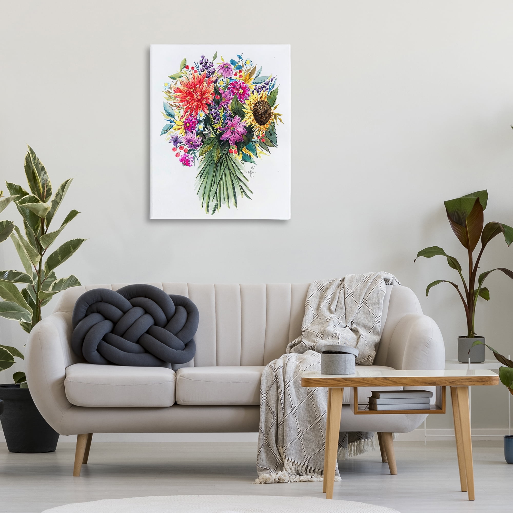Stupell Industries Bright Wildflower Bouquet Botanical & Floral Painting Gallery Wrapped Canvas Art Print Wall Art, 30 x 40