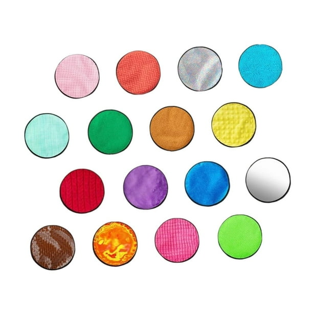 16 tapetes sensoriales redondos de 20 cm de diámetro, prácticos paneles de pared táctiles, baldosas de suelo para niños y niñas, para explorar el aula