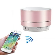 Mini Wireless Speaker, Portable Bluetooth Speaker with HD Sound, 4H Play-time, Built-in Mic, TF Card Slot, FM and LED Lights for Home, Travel Pink White